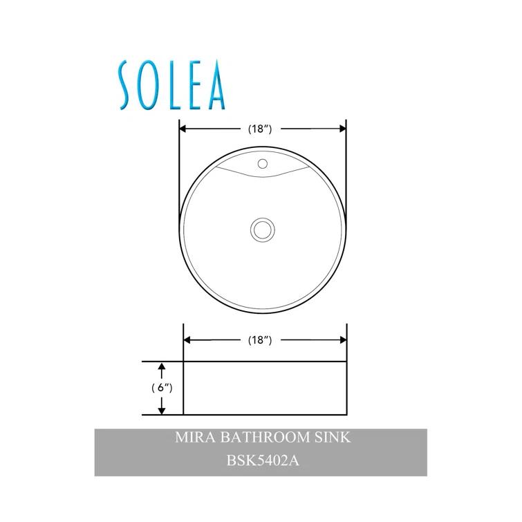 Safavieh Mira 16.92'' White Ceramic Circular Bathroom Sink with Overflow