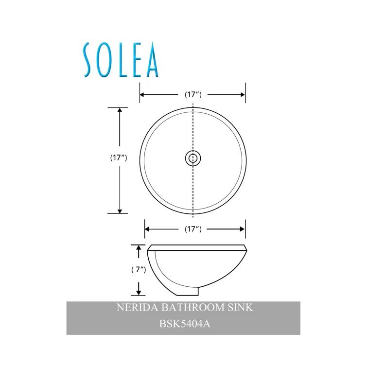Safavieh Nerida 16.92'' White Ceramic Circular Bathroom Sink with Overflow