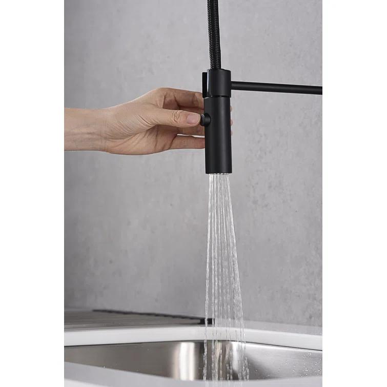 Karran Bluffton Single Handle Pull Down Sprayer Kitchen Faucet