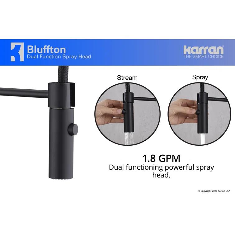 Karran Bluffton Single Handle Pull Down Sprayer Kitchen Faucet