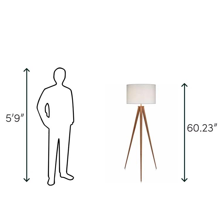 Cardone 60" Modern Standing Tripod Floor Lamp with Drum Shade