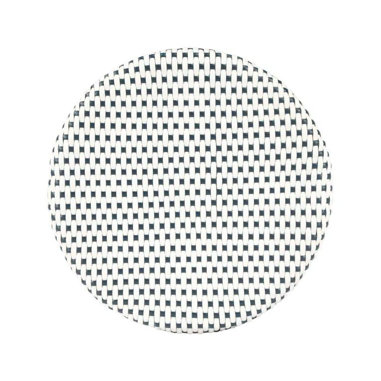 Butler Specialty Rattan Bar Stool Chair in White With Round Seat & Footrest
