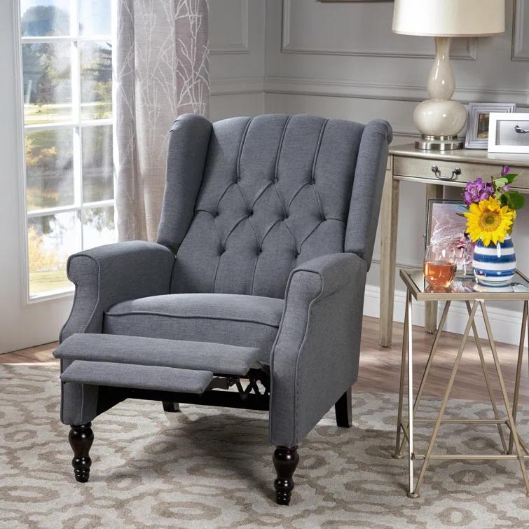 Willa Arlo™ Interiors Alta Traditional 28.5" Wide Manual Wingback Recliner Chair with Button-Tufted Diamond Stitching