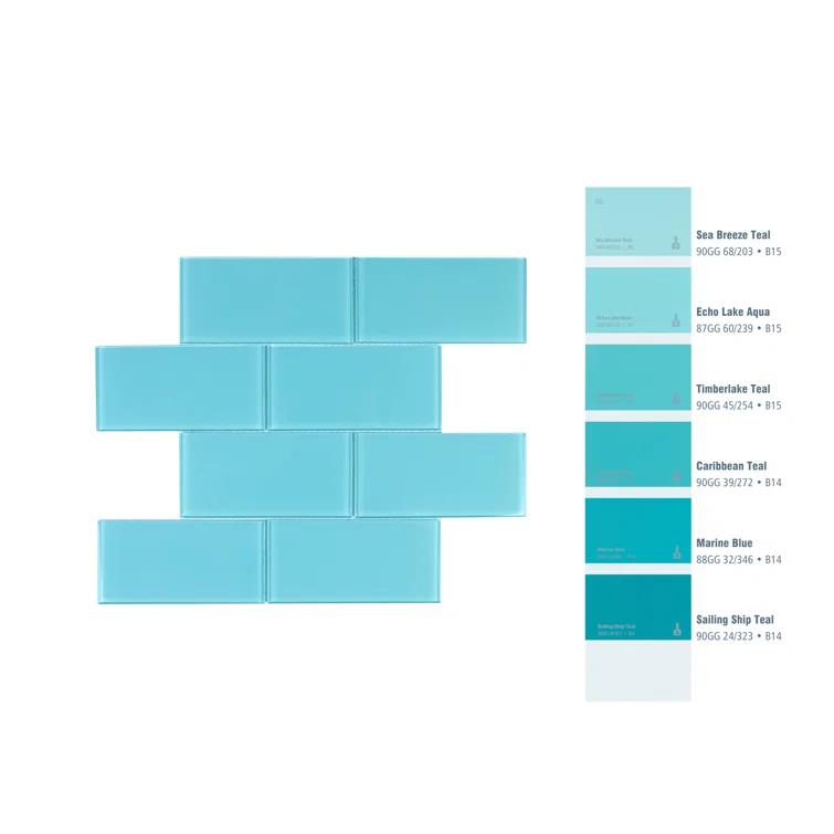Premium 3" x 6" Straight Edge Glass Mosaic Subway Tile