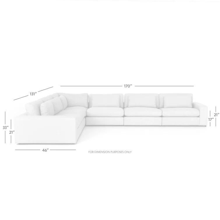 Essence Natural Contemporary 6-Piece Sectional with Ottoman