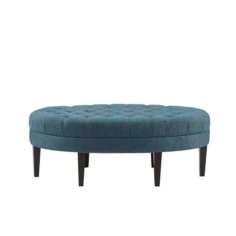 Button Tufted Oval Cocktail Ottoman