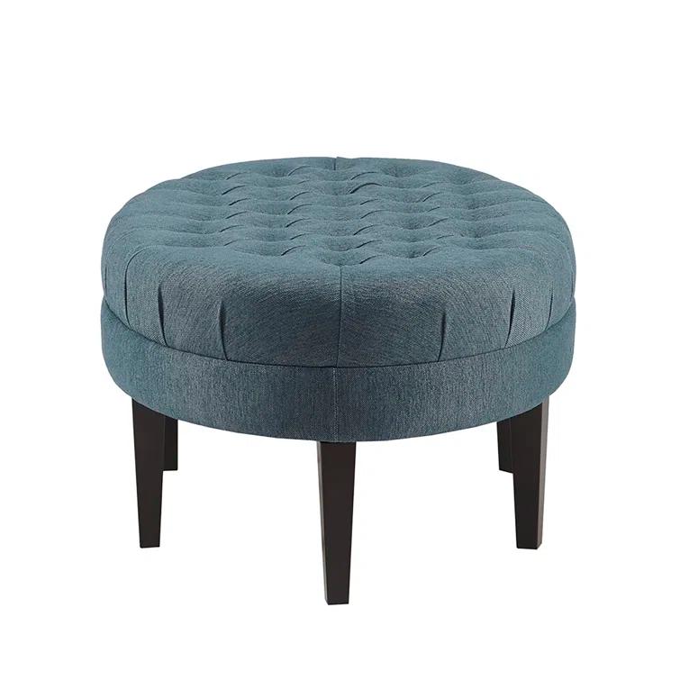 Button Tufted Oval Cocktail Ottoman