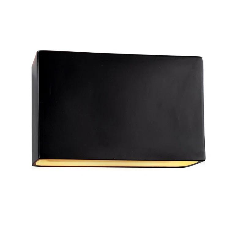 Black Ceramic Dimmable 6-Inch Rectangle Wall Sconce