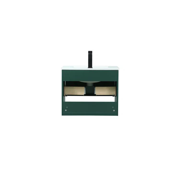 Wade Logan® Roman 24'' Single Bathroom Vanity with Engineered Marble Top