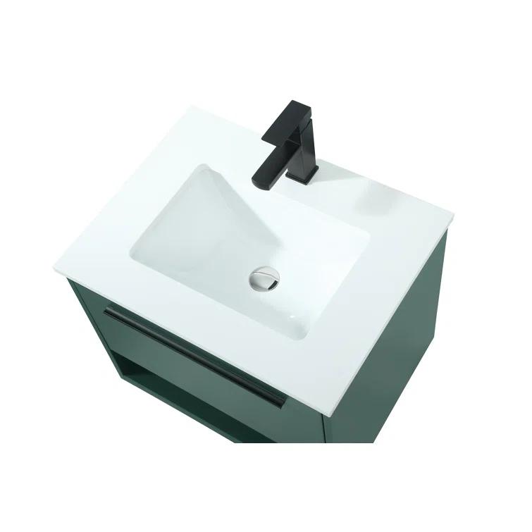 Wade Logan® Roman 24'' Single Bathroom Vanity with Engineered Marble Top