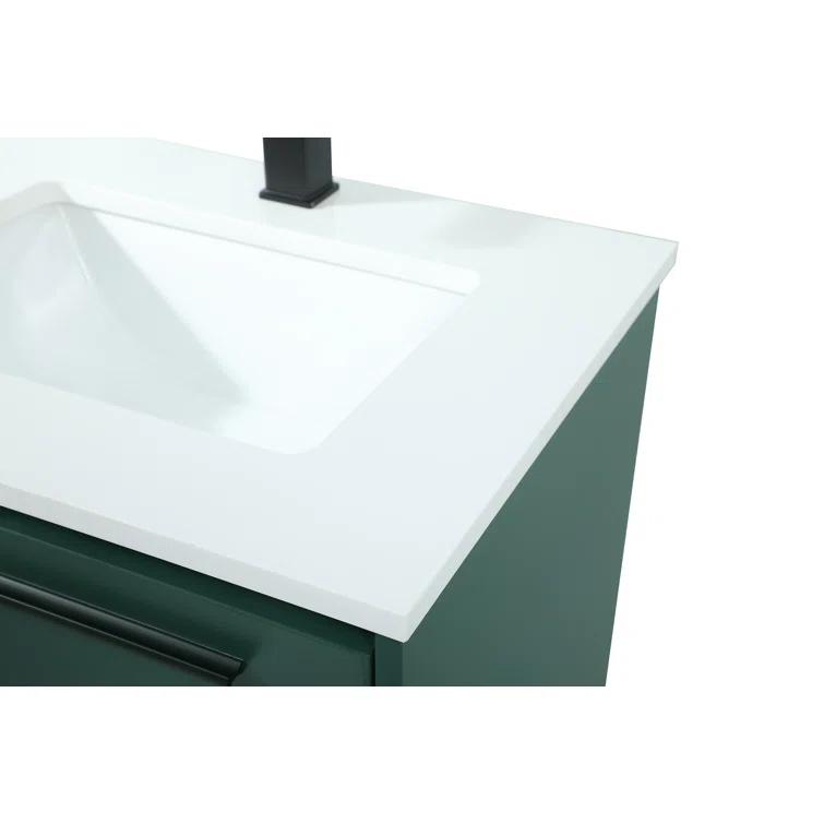 Wade Logan® Roman 24'' Single Bathroom Vanity with Engineered Marble Top