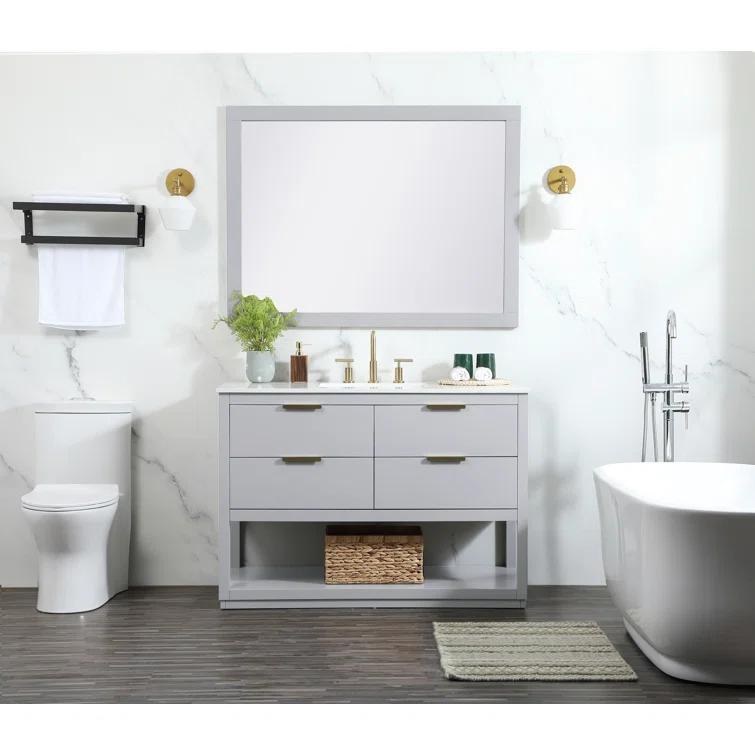 Greenburg 48'' Single Bathroom Vanity with Quartz Top
