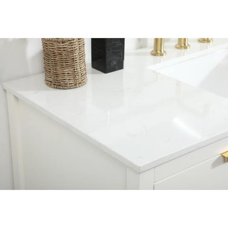 Hokku Designs Greenburg 48'' Single Bathroom Vanity with Engineered Marble Top