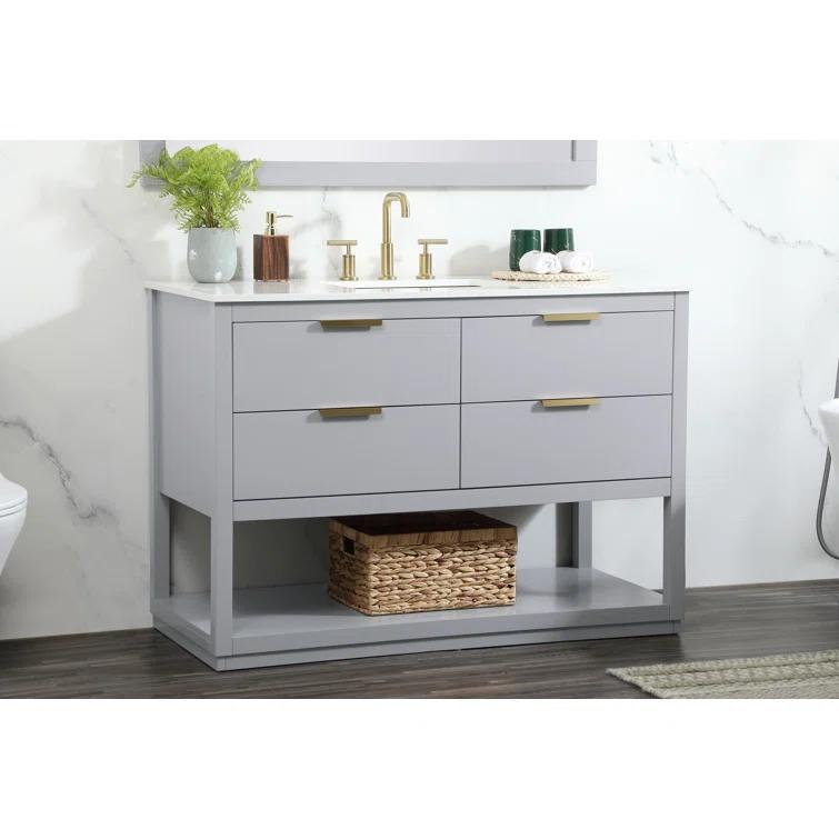 Greenburg 48'' Single Bathroom Vanity with Quartz Top