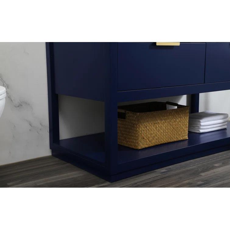Hokku Designs Greenburg 48'' Single Bathroom Vanity with Engineered Marble Top