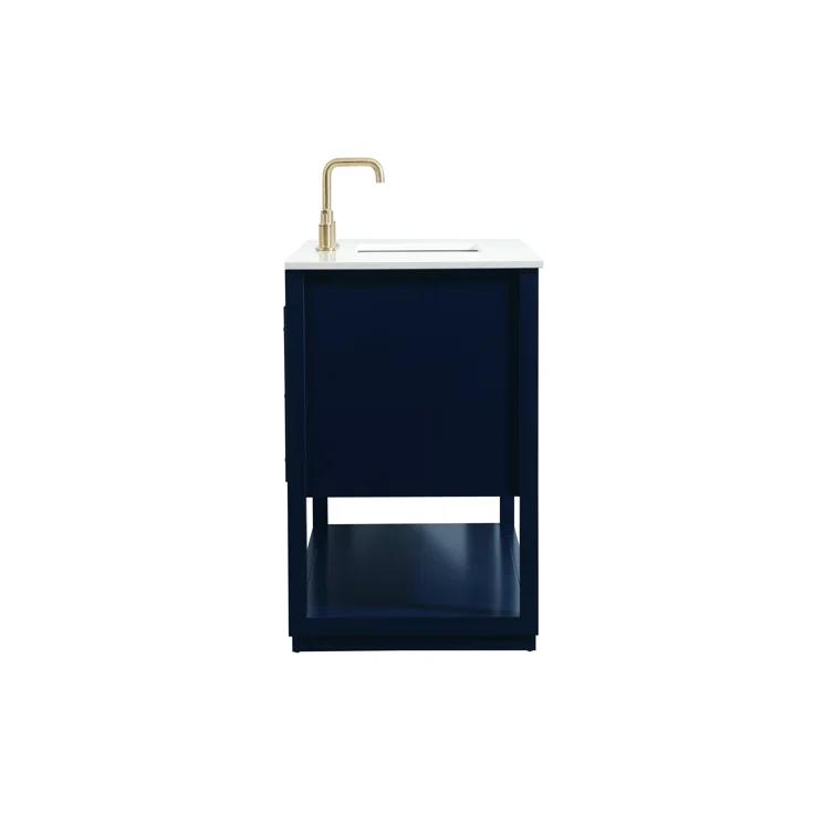Hokku Designs Greenburg 48'' Single Bathroom Vanity with Engineered Marble Top