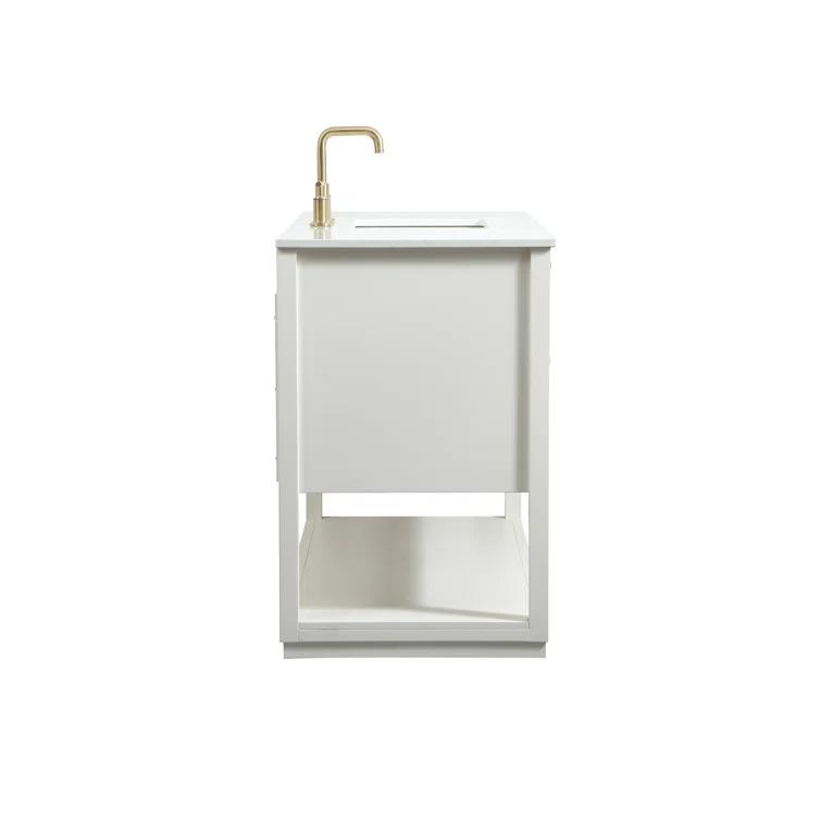 Hokku Designs Greenburg 48'' Single Bathroom Vanity with Engineered Marble Top