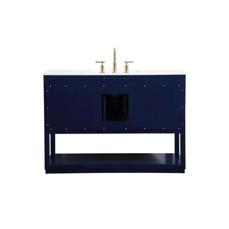 Hokku Designs Greenburg 48'' Single Bathroom Vanity with Engineered Marble Top