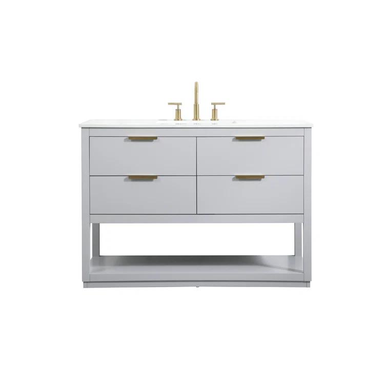 Greenburg 48'' Single Bathroom Vanity with Quartz Top