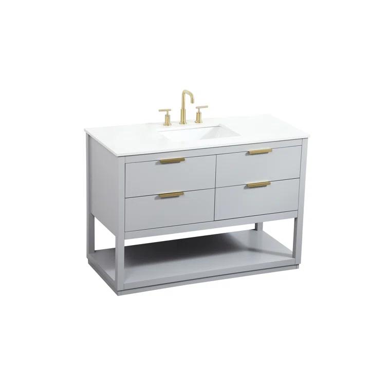 Greenburg 48'' Single Bathroom Vanity with Quartz Top