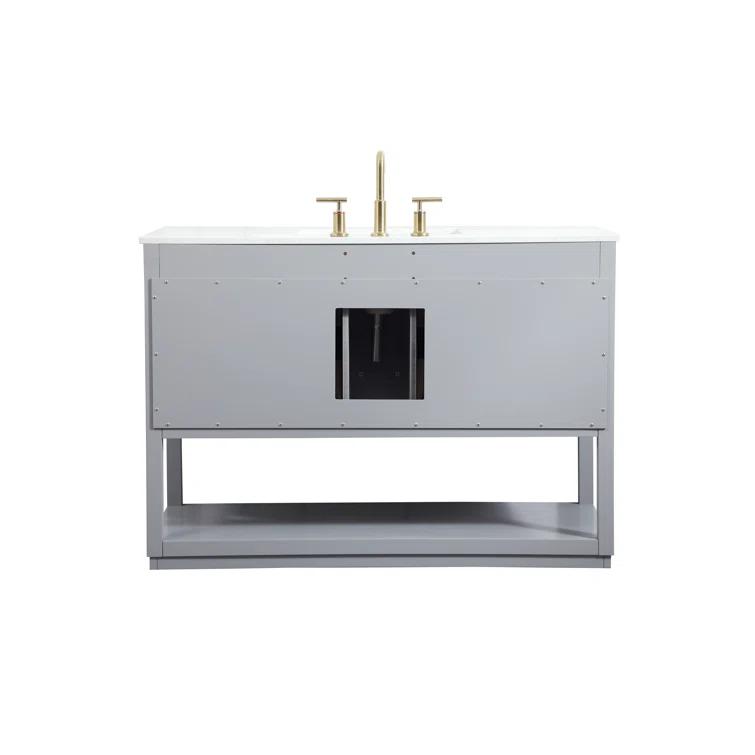 Greenburg 48'' Single Bathroom Vanity with Quartz Top