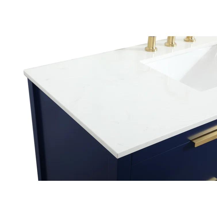 Hokku Designs Greenburg 48'' Single Bathroom Vanity with Engineered Marble Top