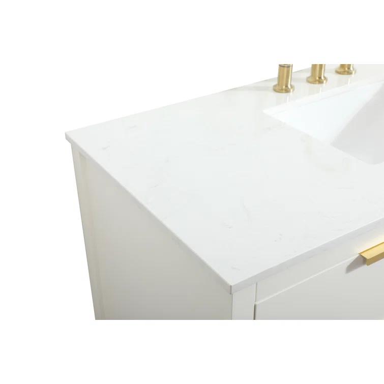 Hokku Designs Greenburg 48'' Single Bathroom Vanity with Engineered Marble Top