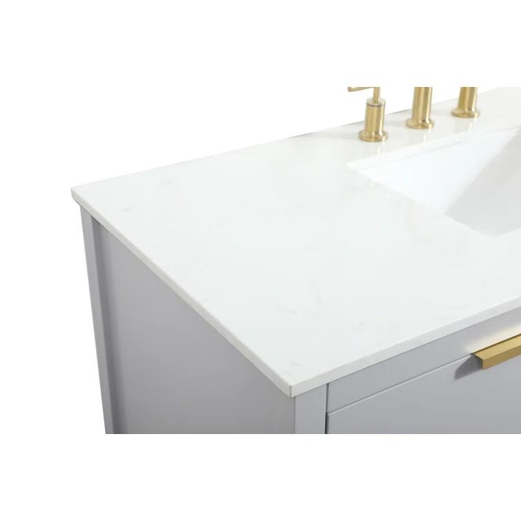 Greenburg 48'' Single Bathroom Vanity with Quartz Top