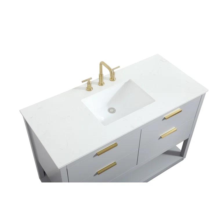 Greenburg 48'' Single Bathroom Vanity with Quartz Top