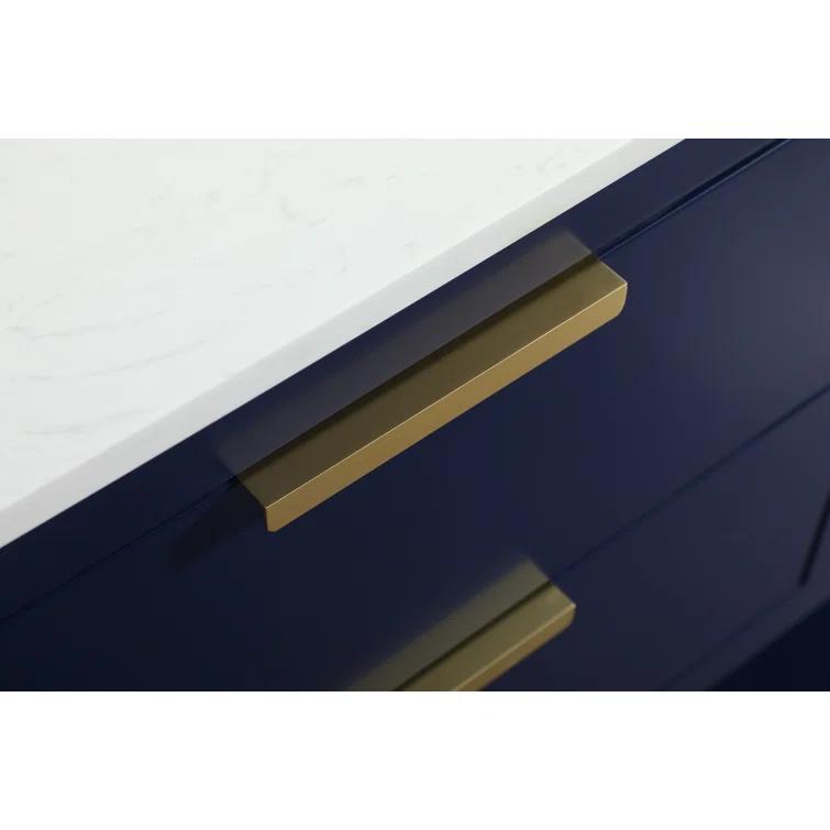 Hokku Designs Greenburg 48'' Single Bathroom Vanity with Engineered Marble Top