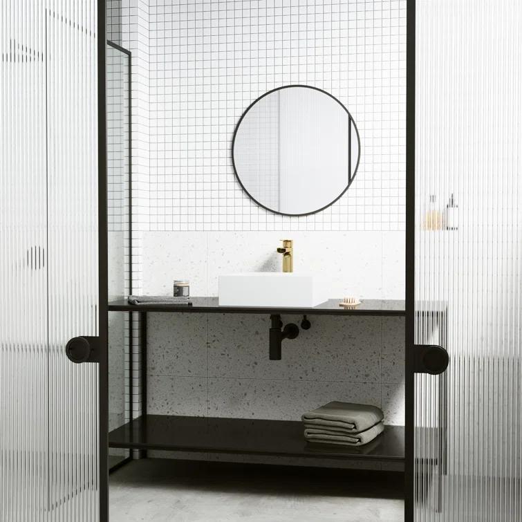 VIGO VG04021 Bryant 15" L x 15" W x 5" H Matte White Handmade Square Vessel Bathroom Sink