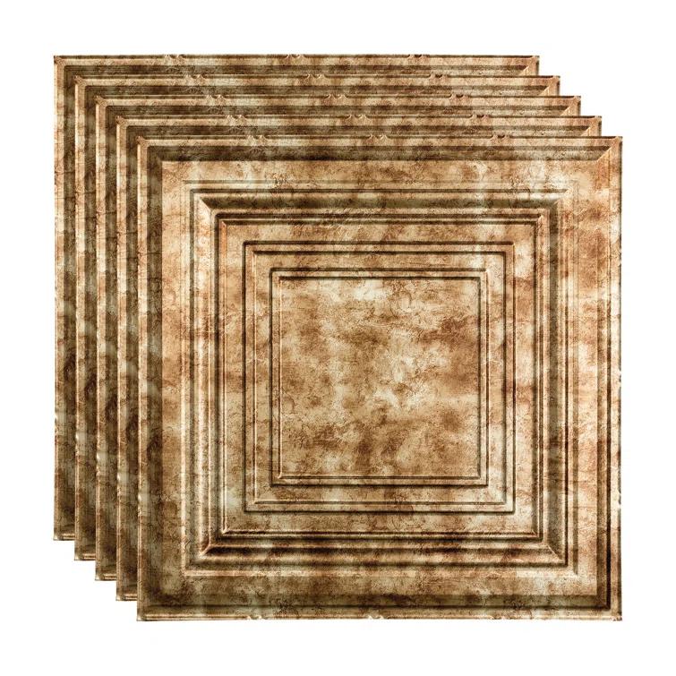 Traditional 24'' L x 24'' W Textured PVC Drop-In Ceiling Tile