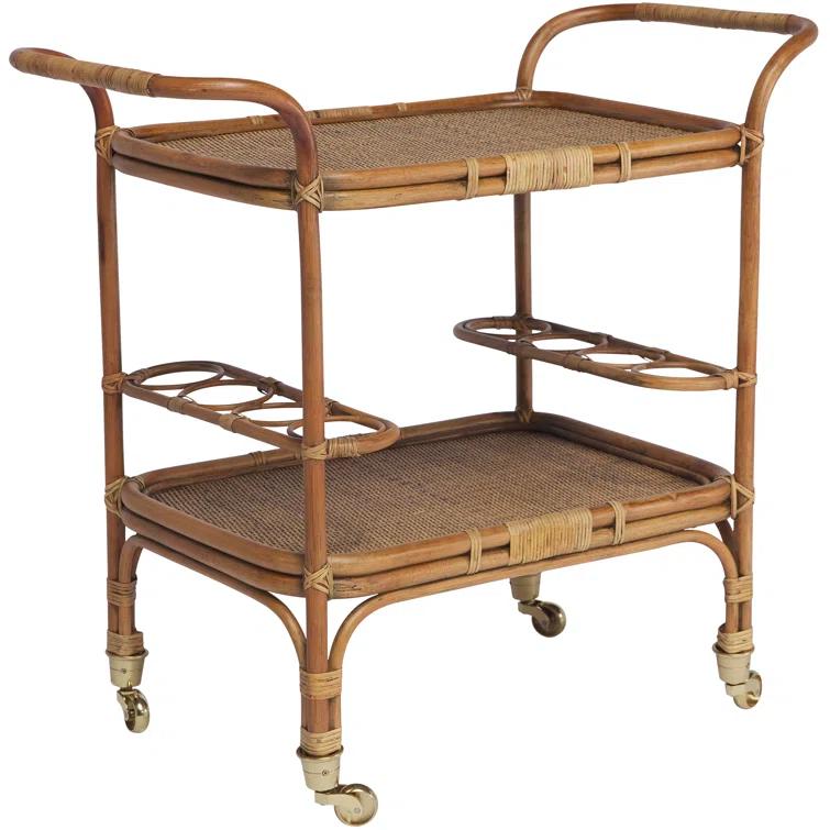 Carlo Rattan Bar Cart