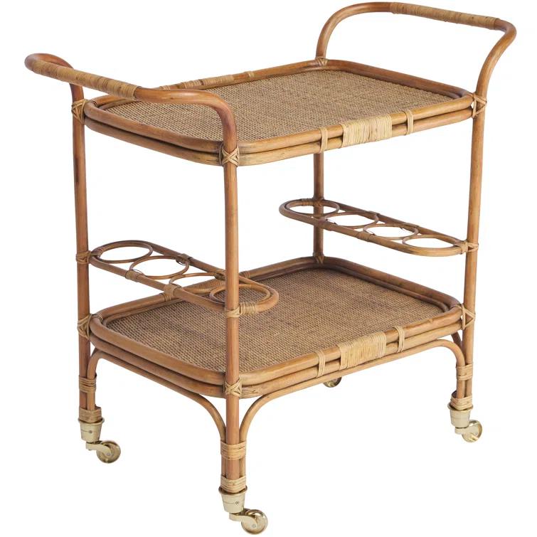 Carlo Rattan Bar Cart