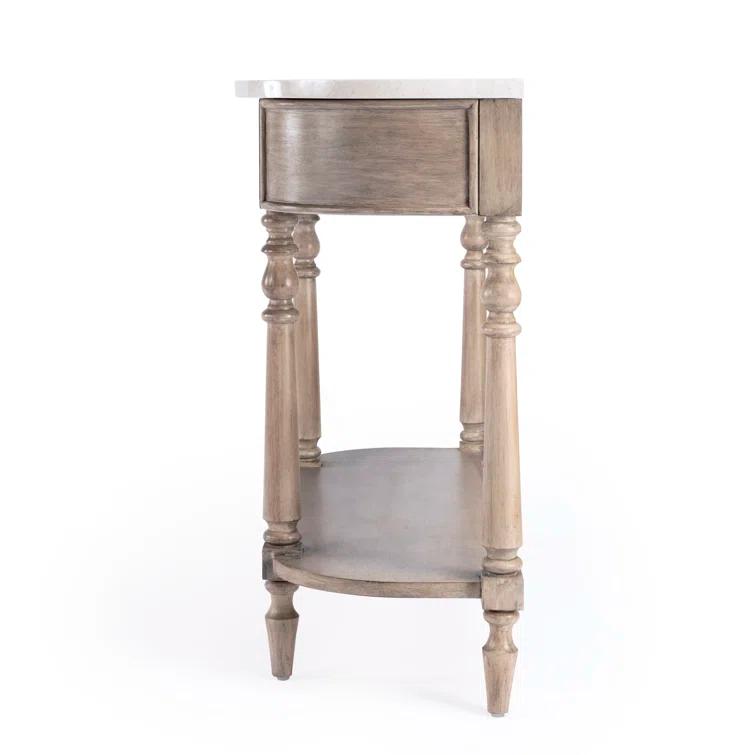 Danielle Marble 40" one- drawer Console Table