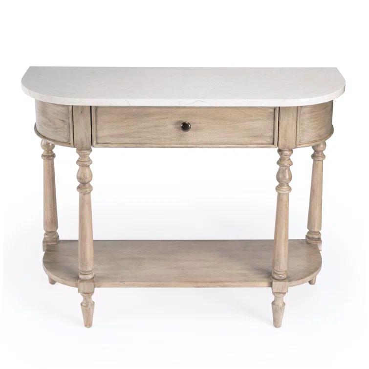 Danielle Marble 40" one- drawer Console Table