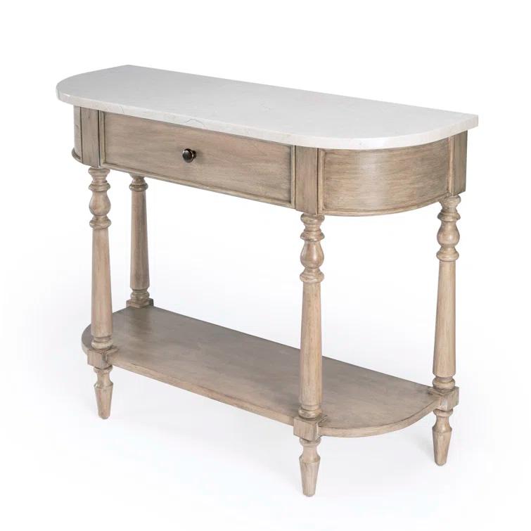 Danielle Marble 40" one- drawer Console Table