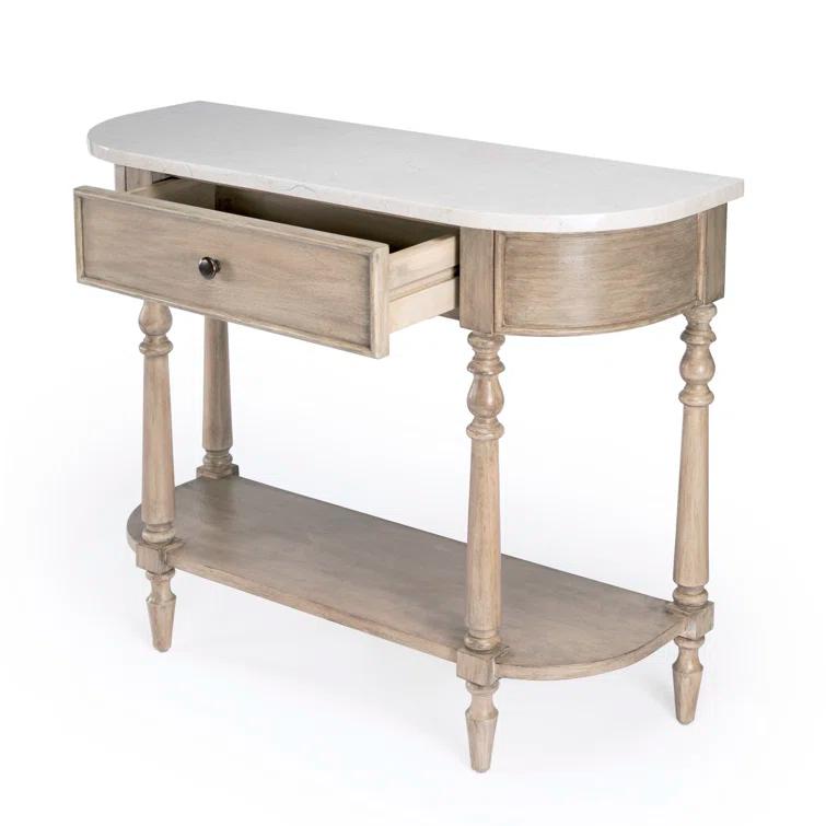 Danielle Marble 40" one- drawer Console Table