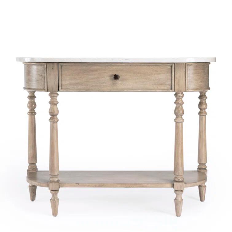 Danielle Marble 40" one- drawer Console Table