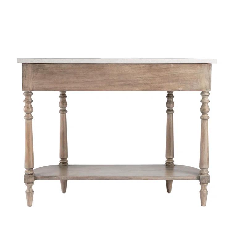 Danielle Marble 40" one- drawer Console Table