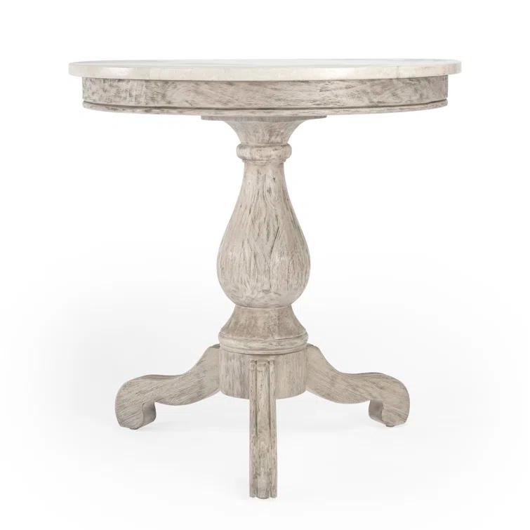 Danielle Marble 24" Pedestal Side Table
