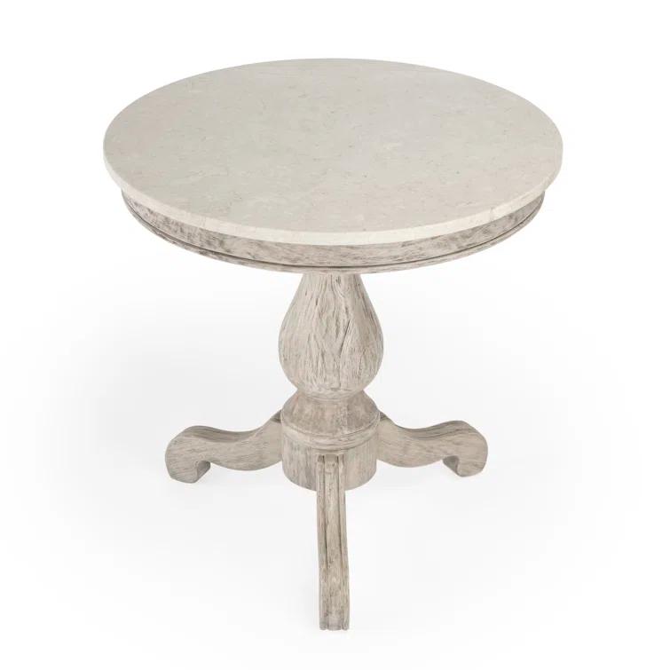 Danielle Marble 24" Pedestal Side Table