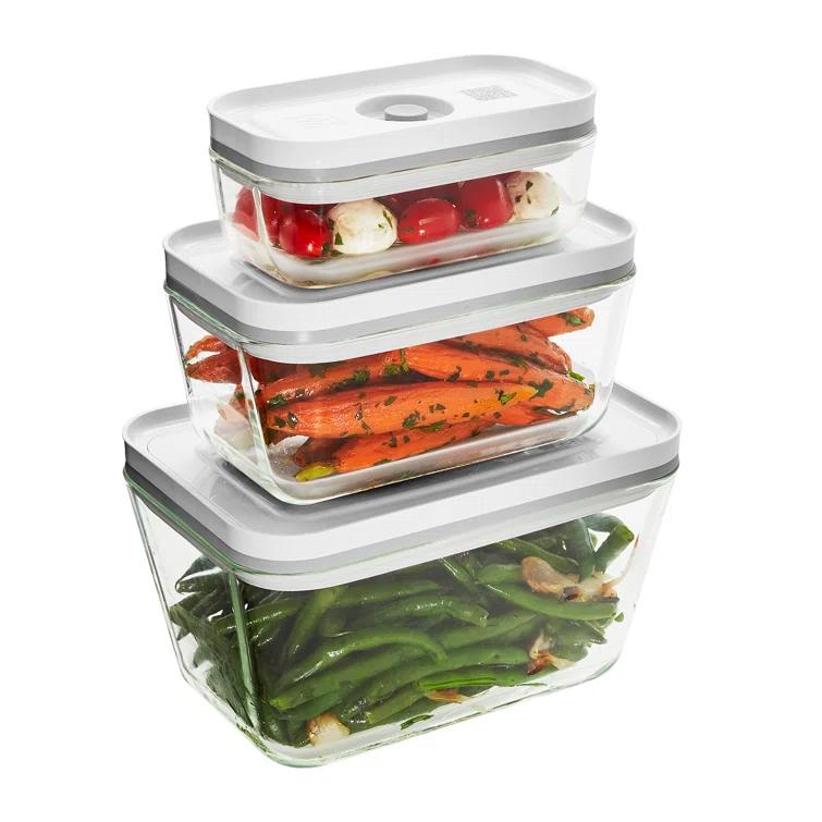 ZWILLING J.A. Henckels ZWILLING Fresh & Save 3-Piece Glass Food Storage Container, Meal Prep Container- Assorted Sizes