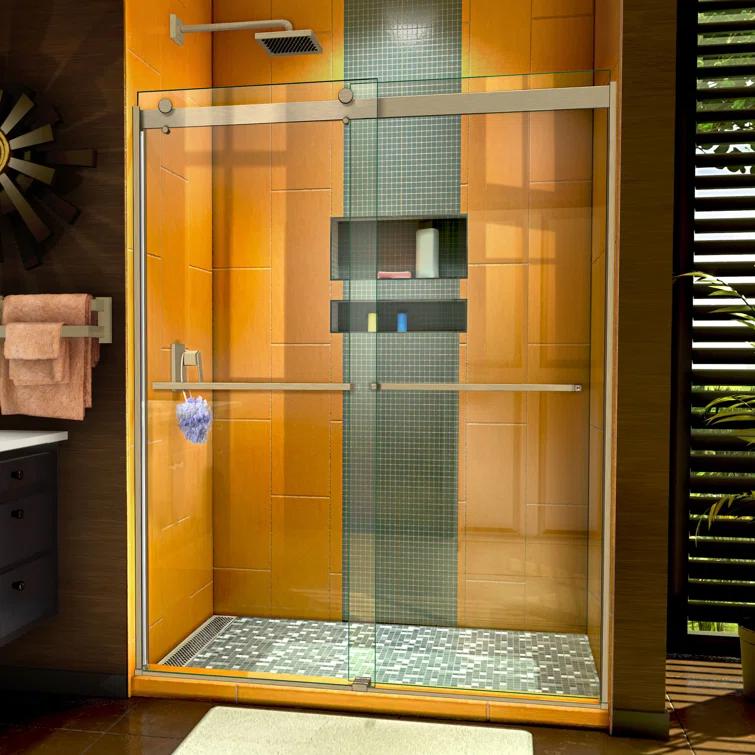 Sapphire 56" W x 76" H Frameless Shower Door