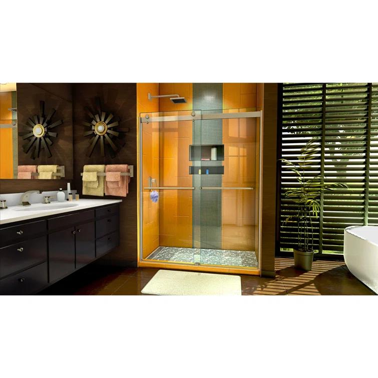 Sapphire 56" W x 76" H Frameless Shower Door