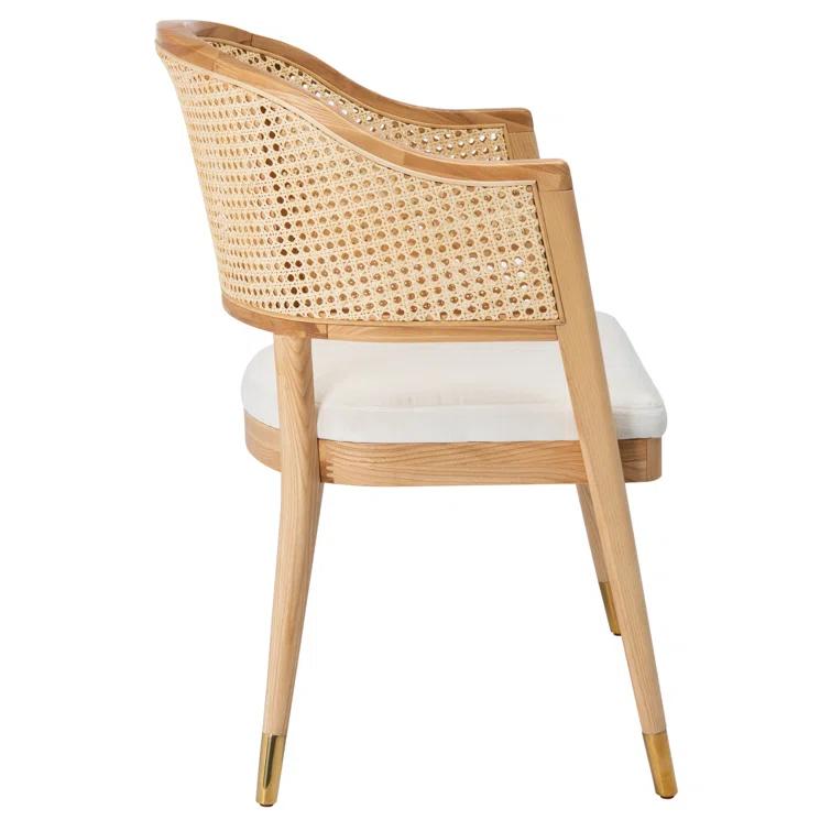 Rogue Chic Black Rattan and Cane Mid-Century Arm Chair
