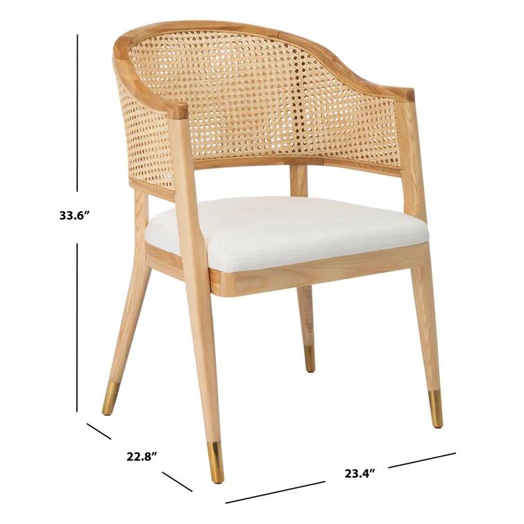 Rogue Chic Black Rattan and Cane Mid-Century Arm Chair