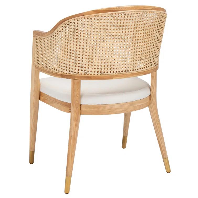 Rogue Chic Black Rattan and Cane Mid-Century Arm Chair