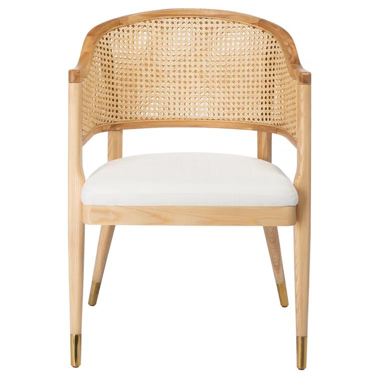 Rogue Chic Black Rattan and Cane Mid-Century Arm Chair