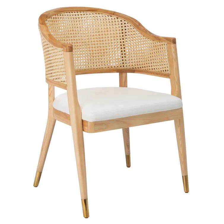 Rogue Chic Black Rattan and Cane Mid-Century Arm Chair
